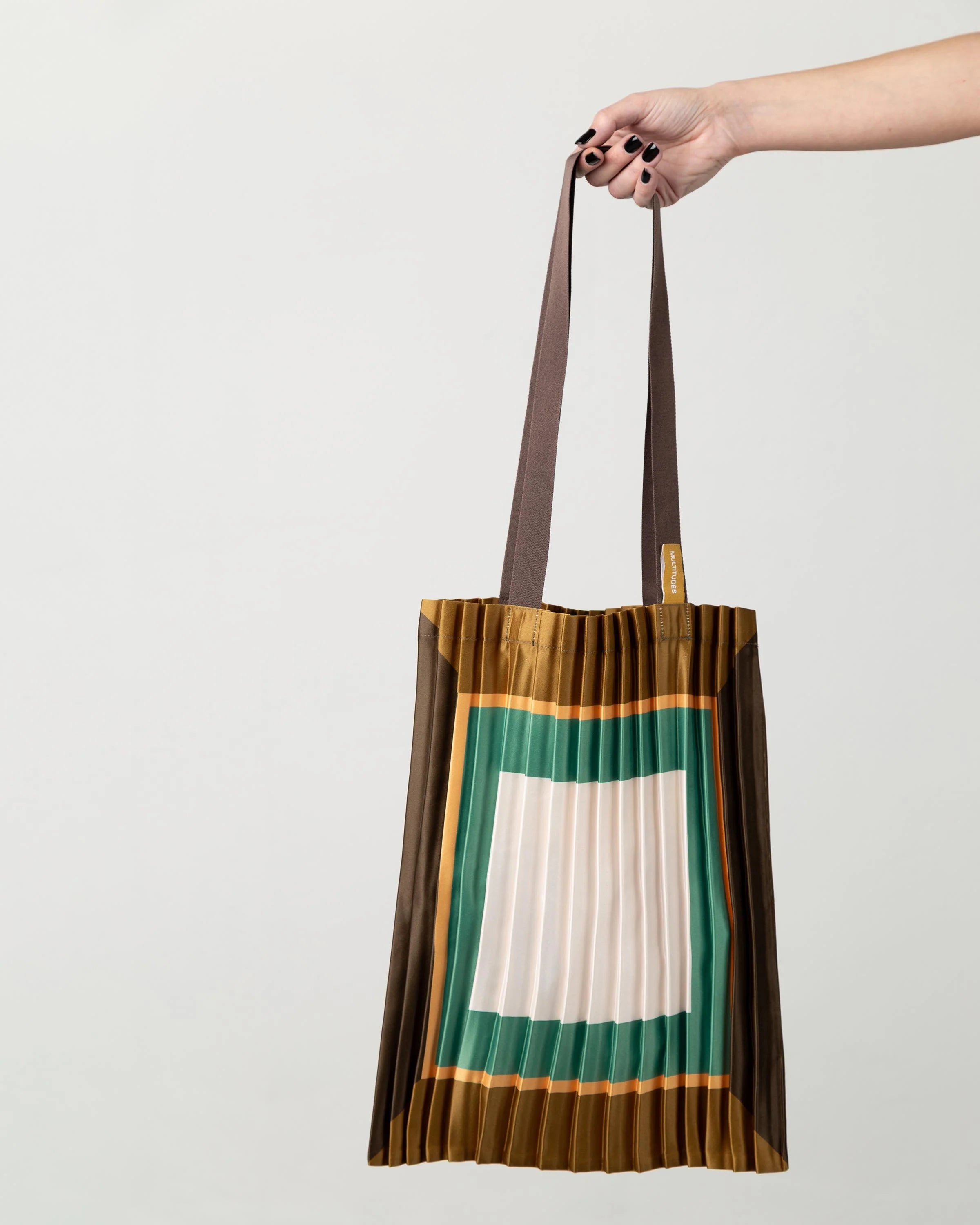 Cefalù Pleated Satin Tote Bag 40 × 48 cm