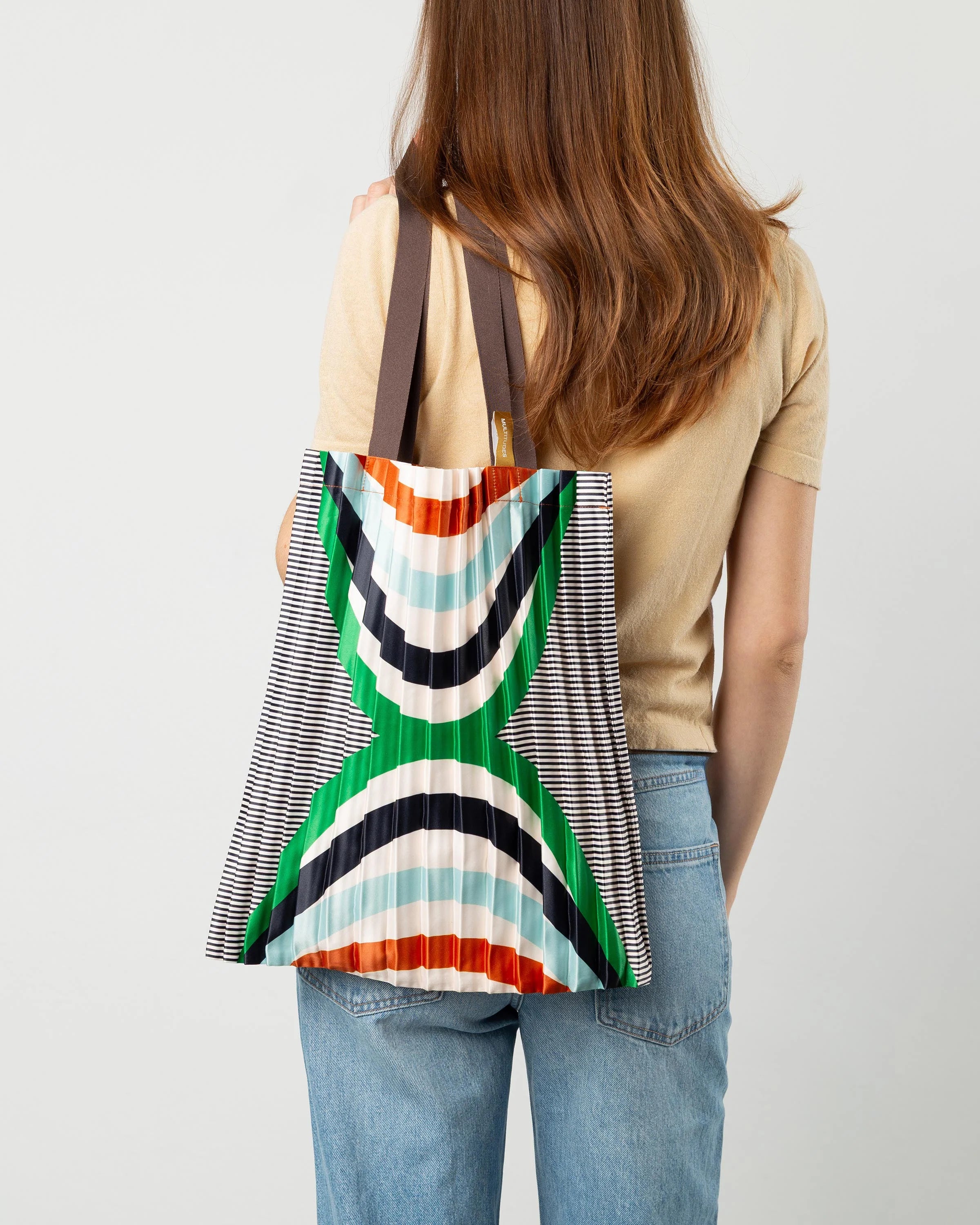 Naxos Pleated Satin Tote Bag 40 × 48 cm