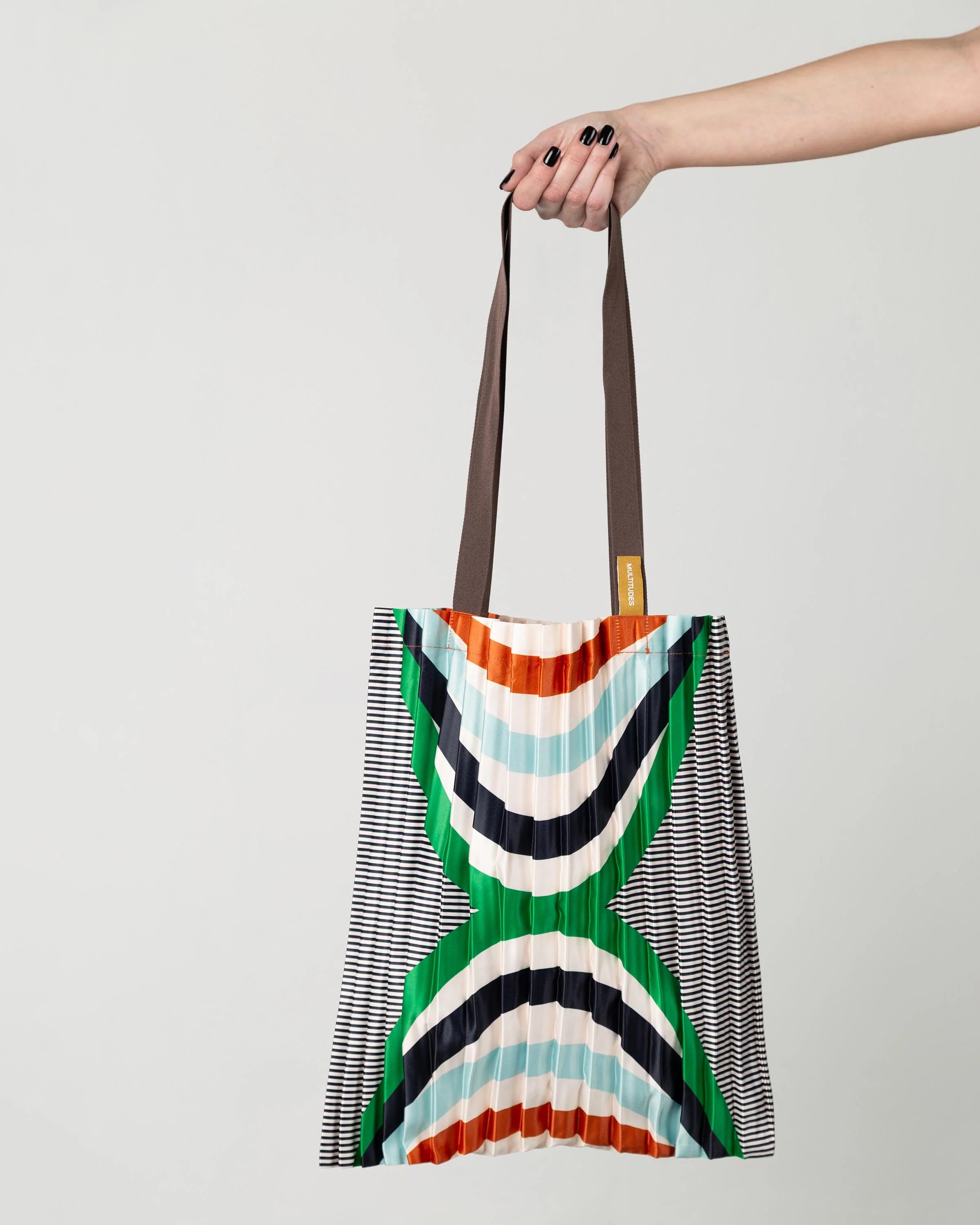 Naxos Pleated Satin Tote Bag 40 × 48 cm