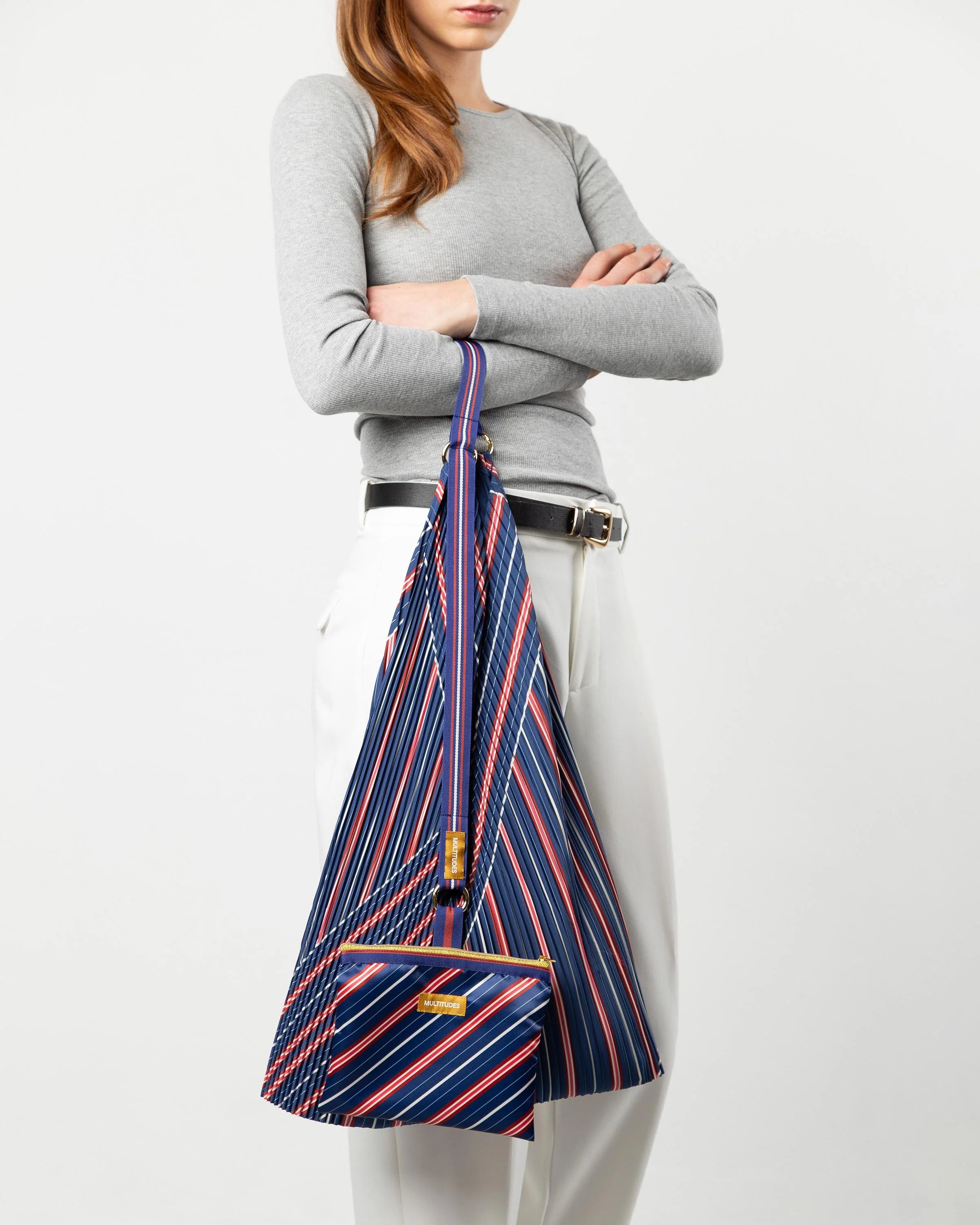 Stella Blue Pleated Y Bag