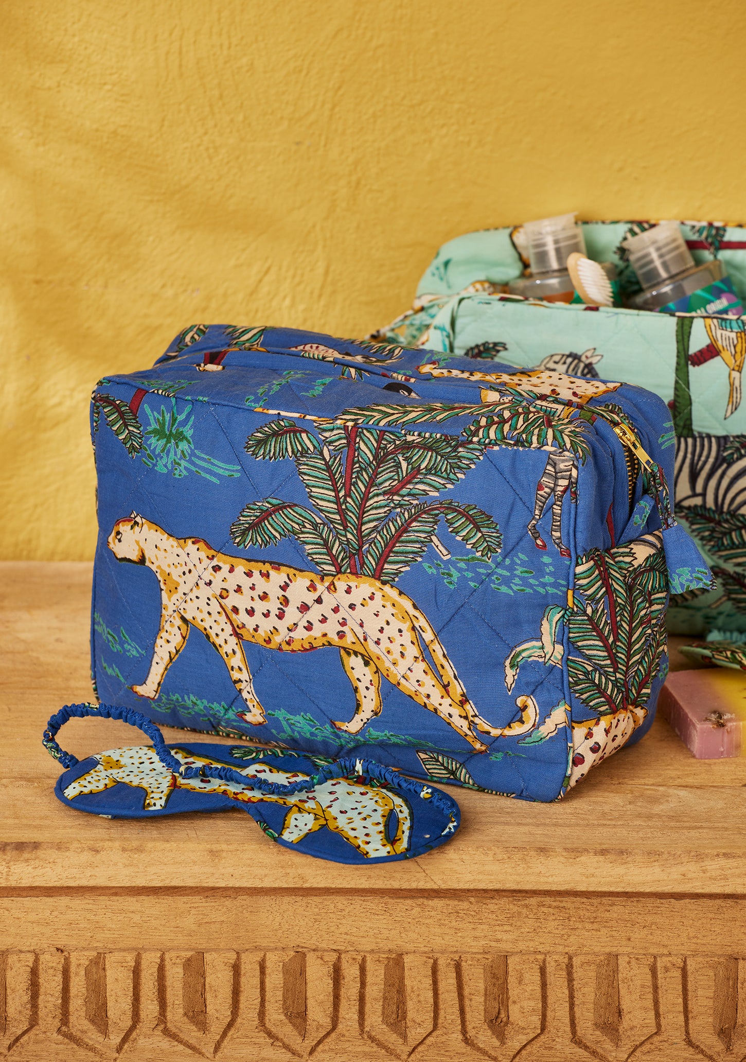 Trousse de toilette Jungle, bleu