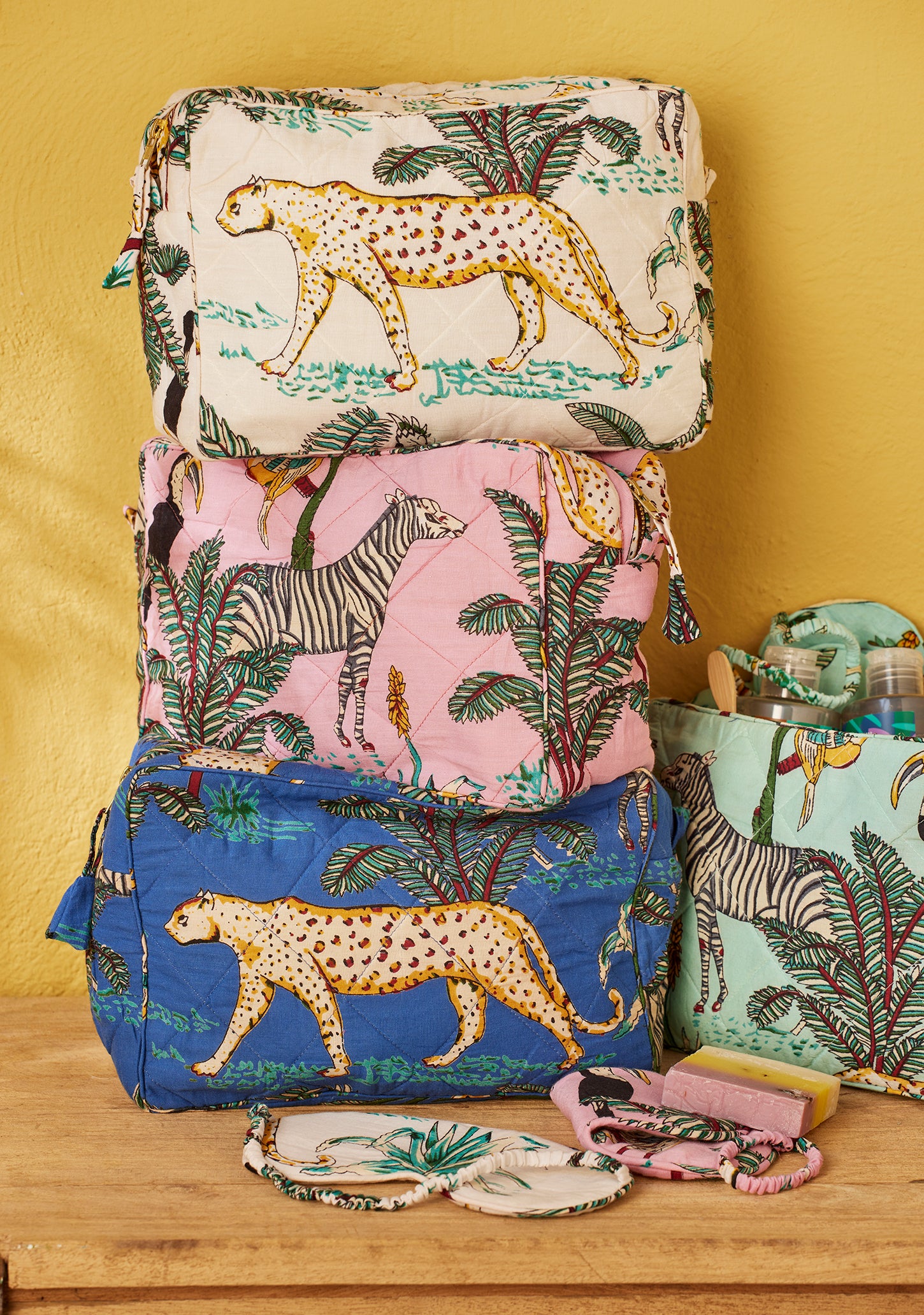Trousse de toilette Jungle, bleu