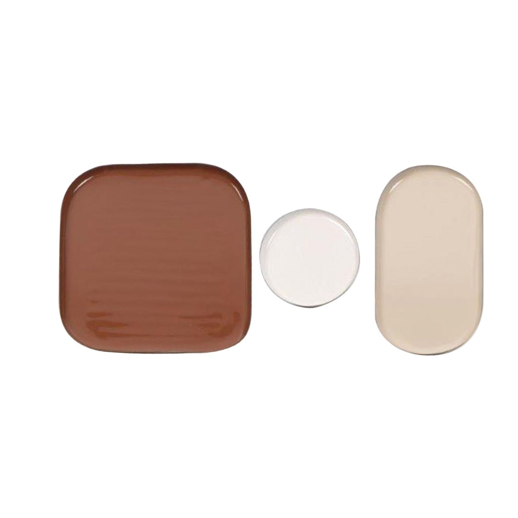 Tray — Enamel metal tray set of 3 brown — Marron — view 4