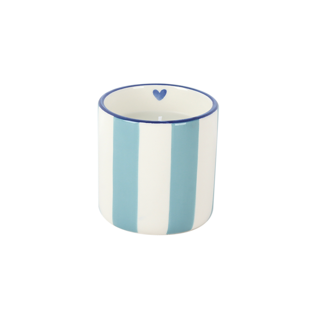 Blue amber ceramic candle 8 cm