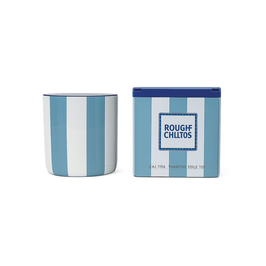 Blue amber ceramic candle 8 cm