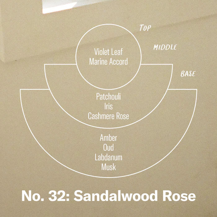 Bougie de soja Rose et santal, 100g