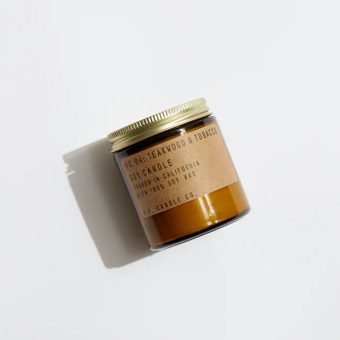 Bougie de soja Teck et tabac, 100g