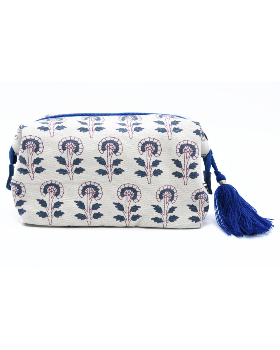 Trousse cosmétique en coton block print