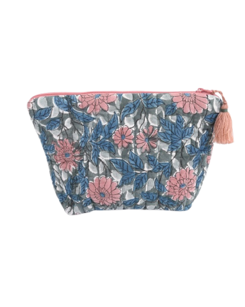 Small Block Print Makeup Pouch