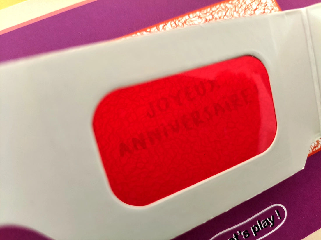 Pamela Loops Arcade Secret Message Birthday Card with Glasses