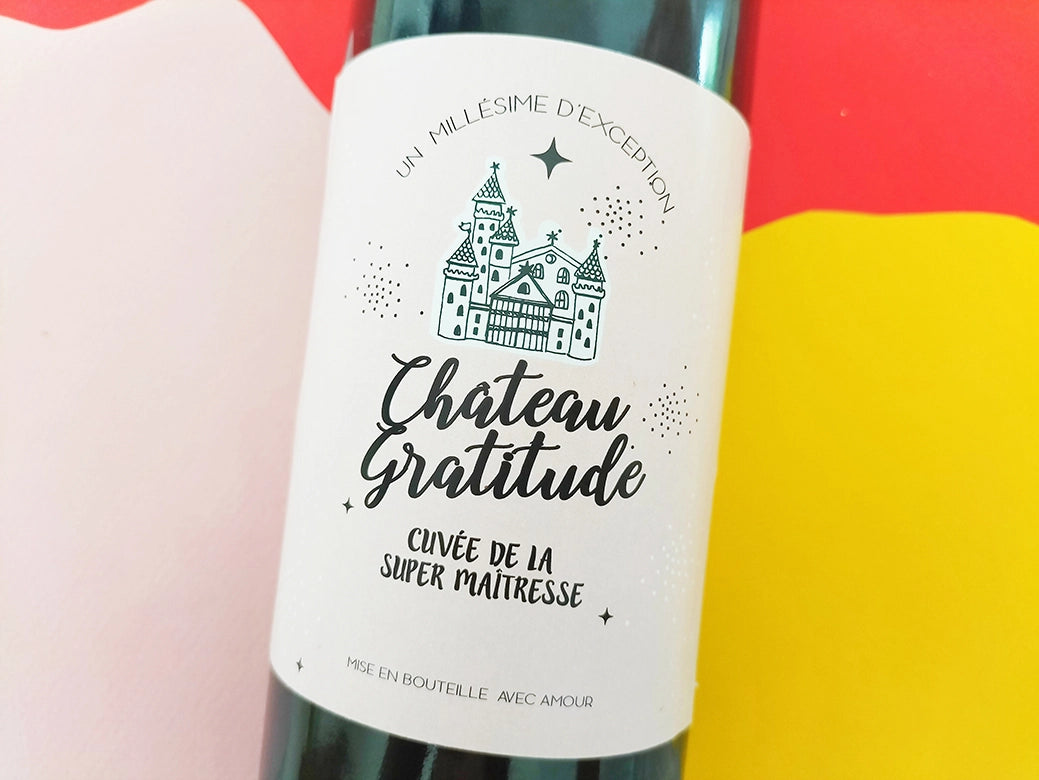 Étiquette de vin personnalisée Merci