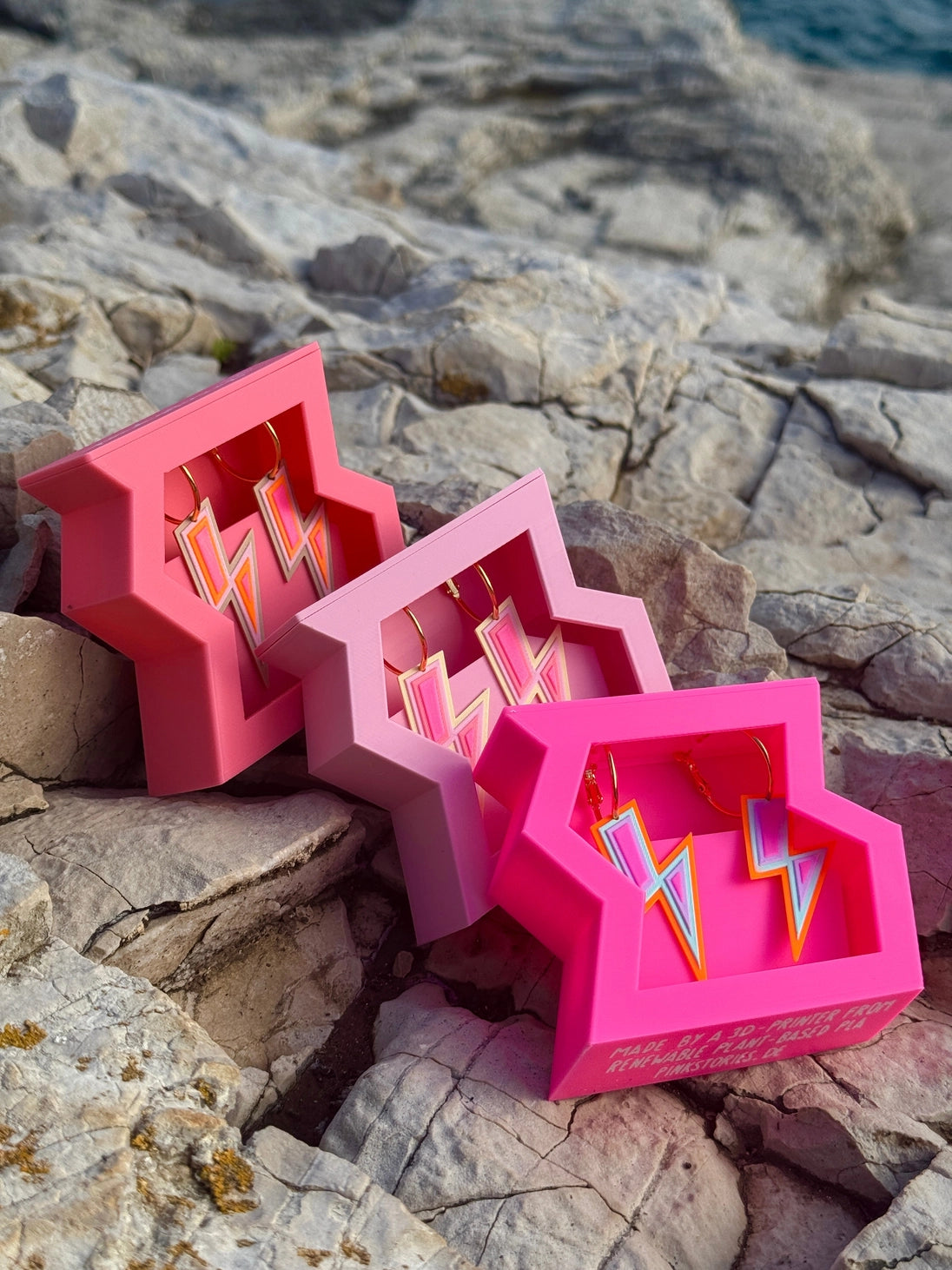 Boucles d'oreilles éclairs rose FLASH ! — vue 9 — Pink Stories