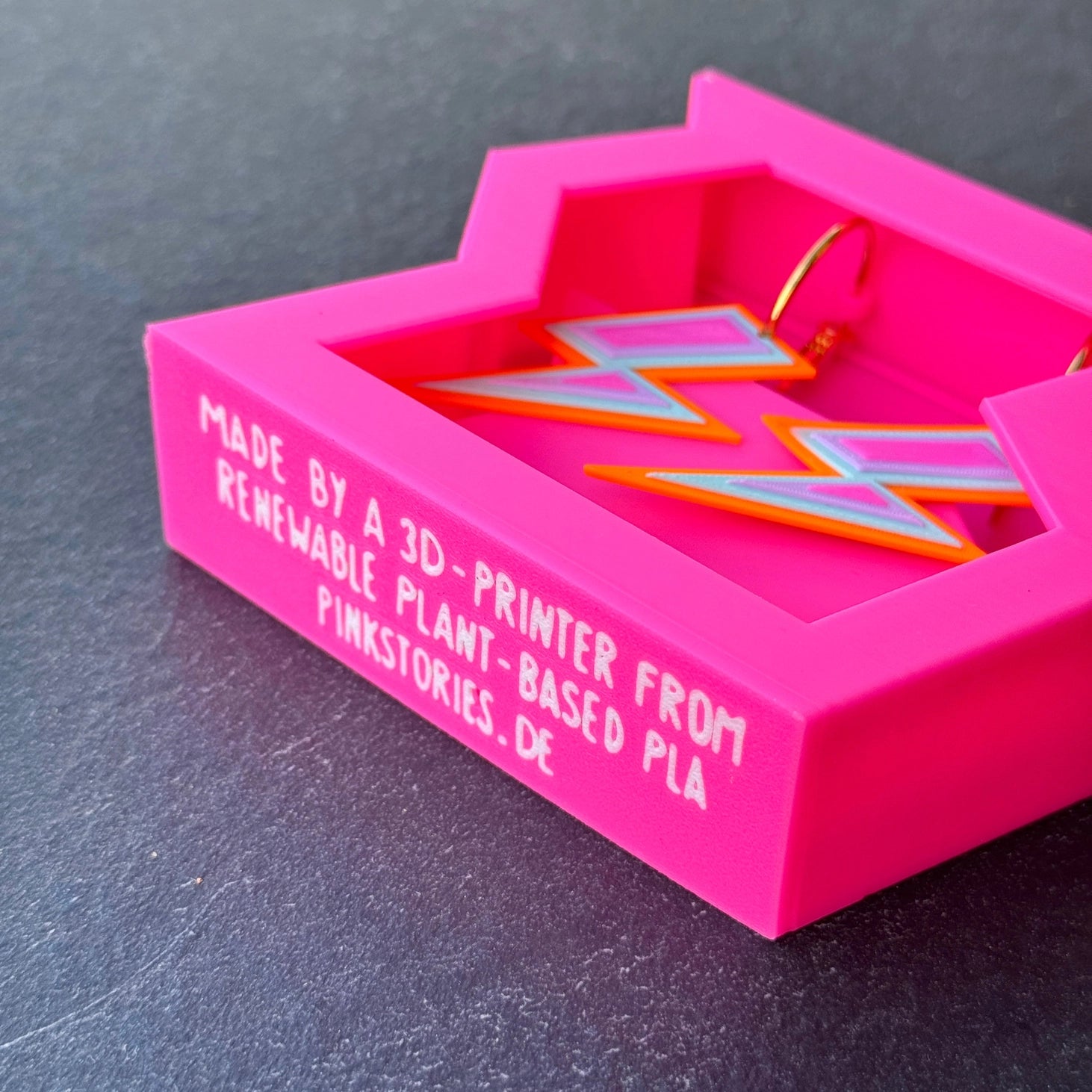 Boucles d'oreilles éclairs rose FLASH ! — vue 8 — Pink Stories