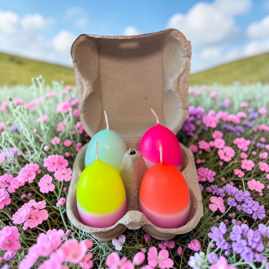 Pink Stories Dip Dye Egg Candles Set of 4