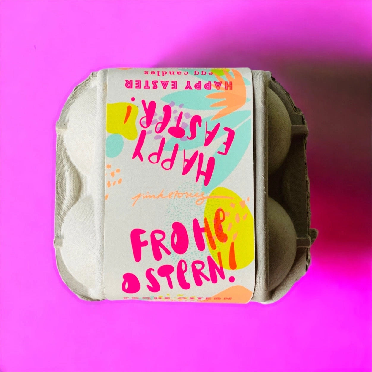 Pink Stories Dip Dye Egg Candles Set of 4