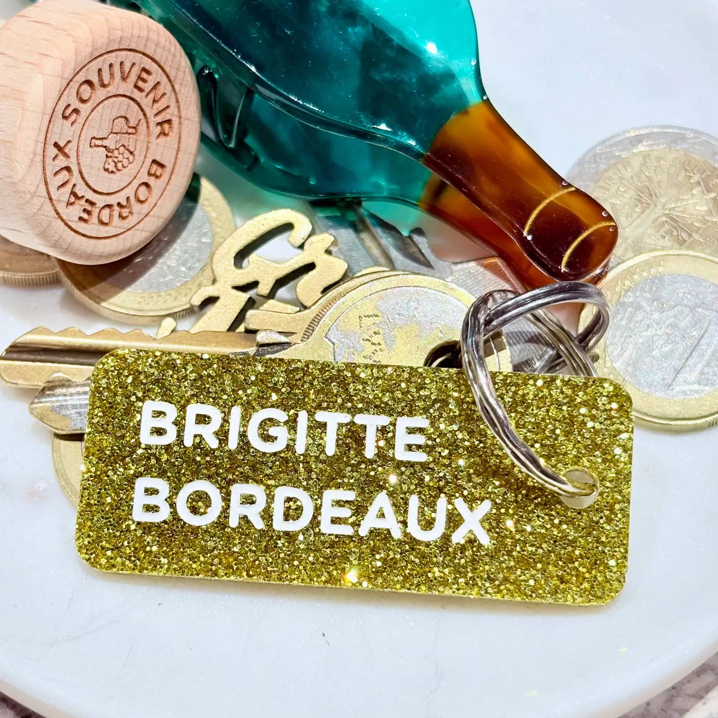 Porte-clés à paillettes