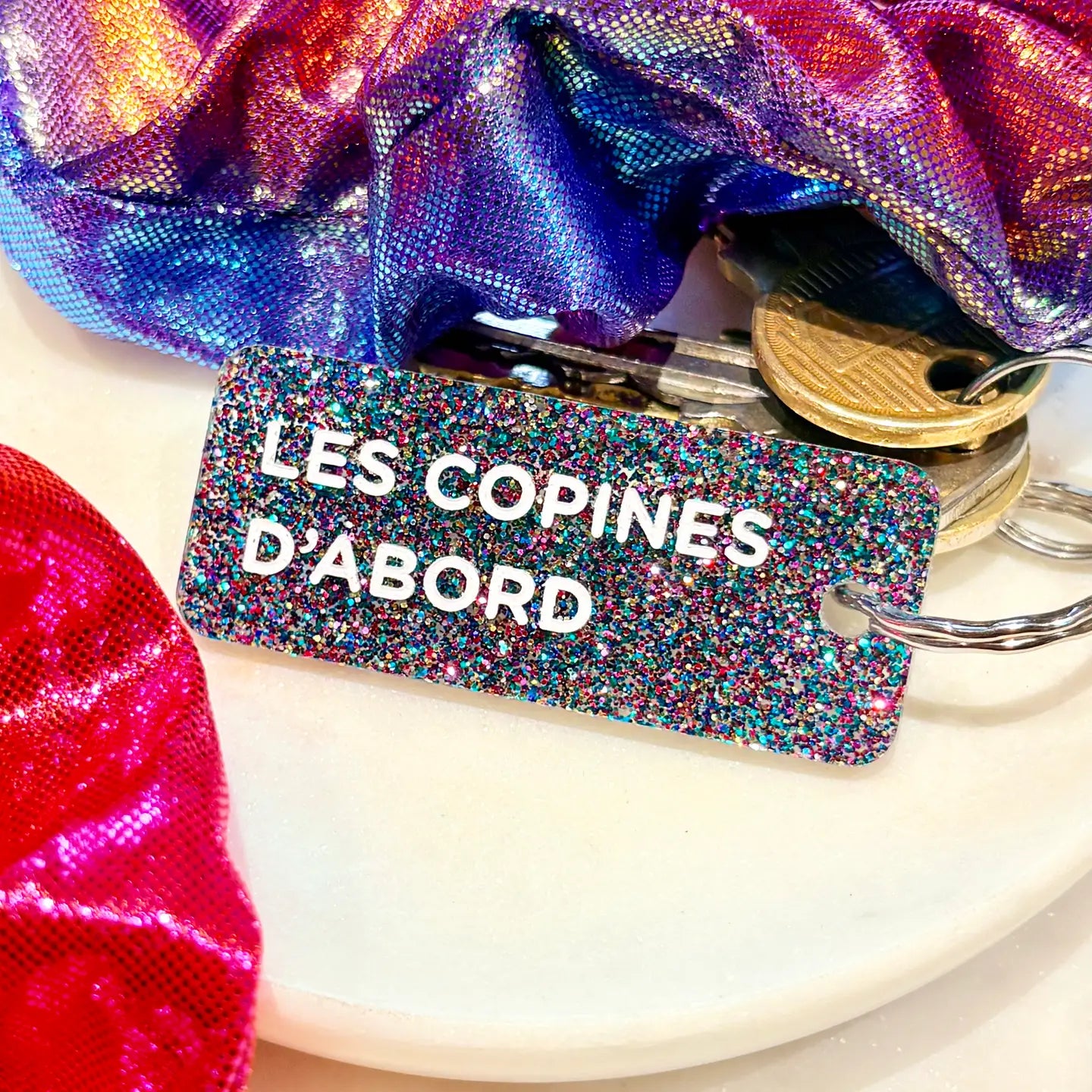 Porte-clés à paillettes