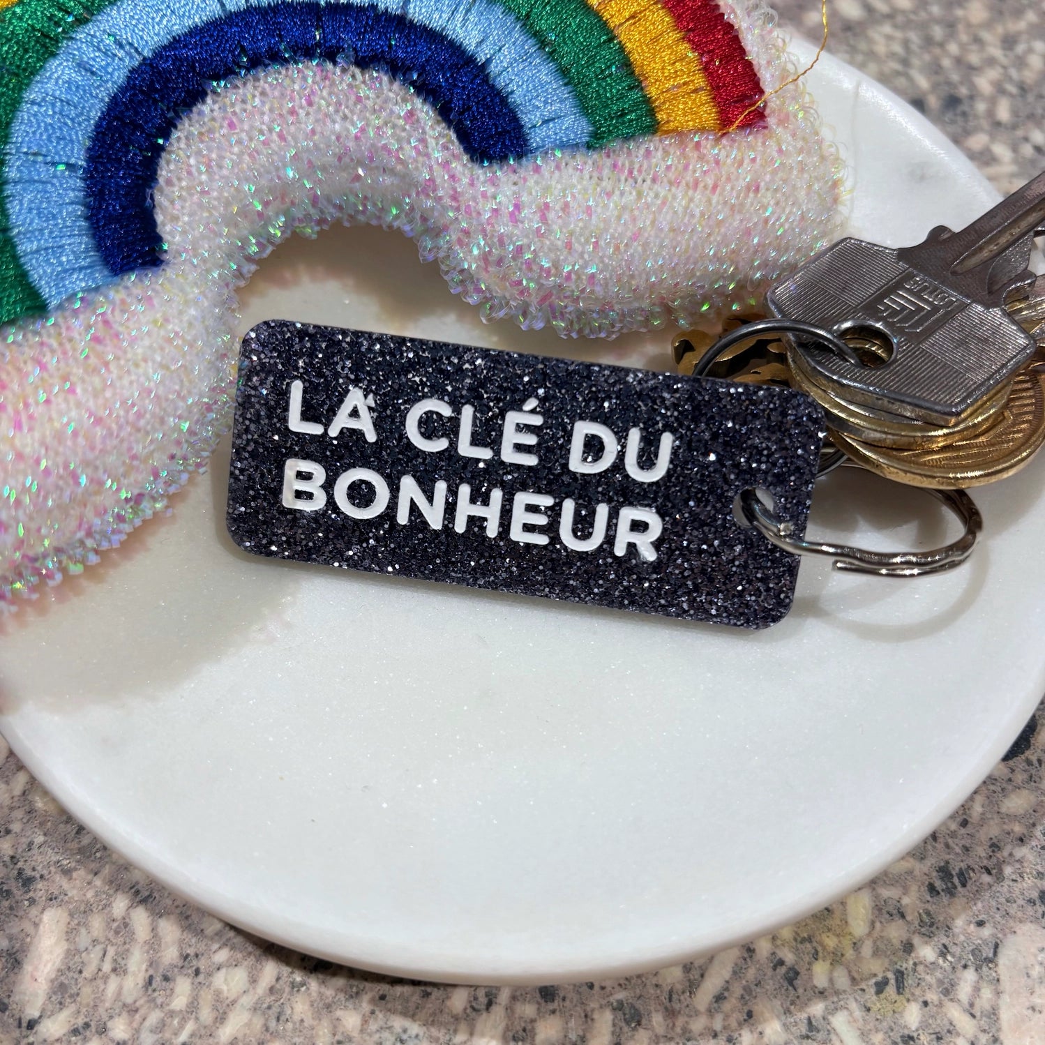 Porte-clés à paillettes