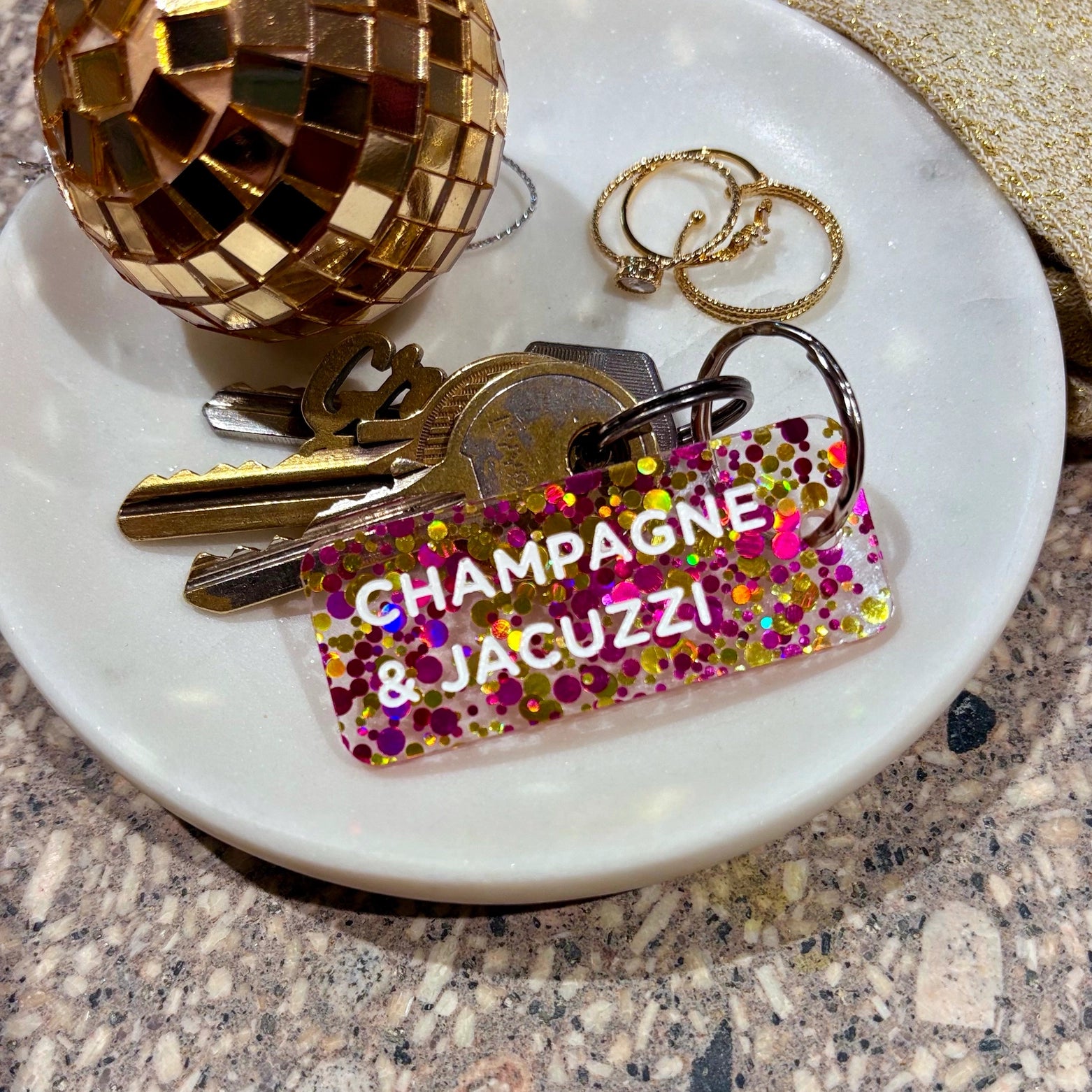Porte-clés à paillettes
