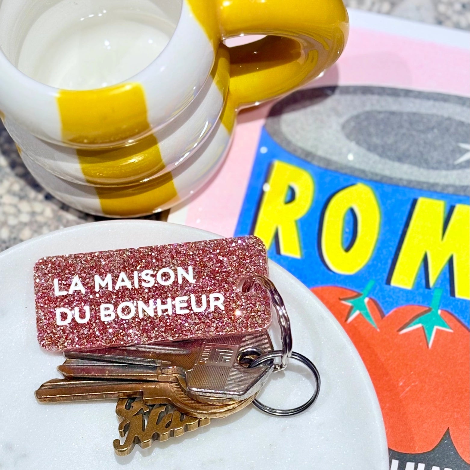 Porte-clés à paillettes
