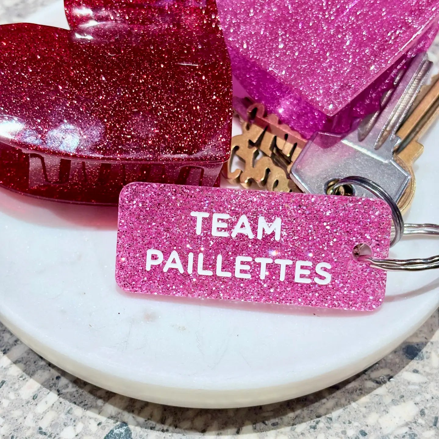 Porte-clés à paillettes