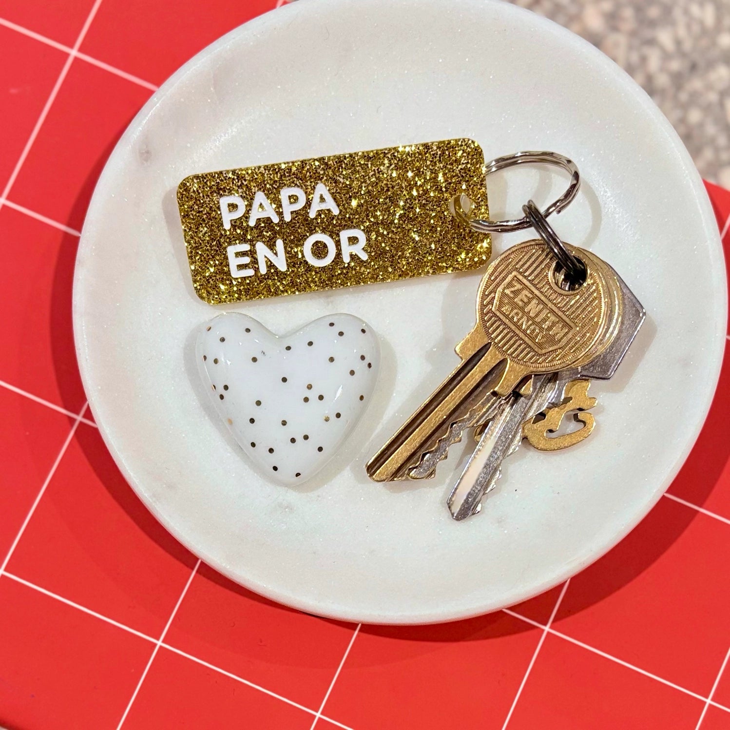 Porte-clés à paillettes