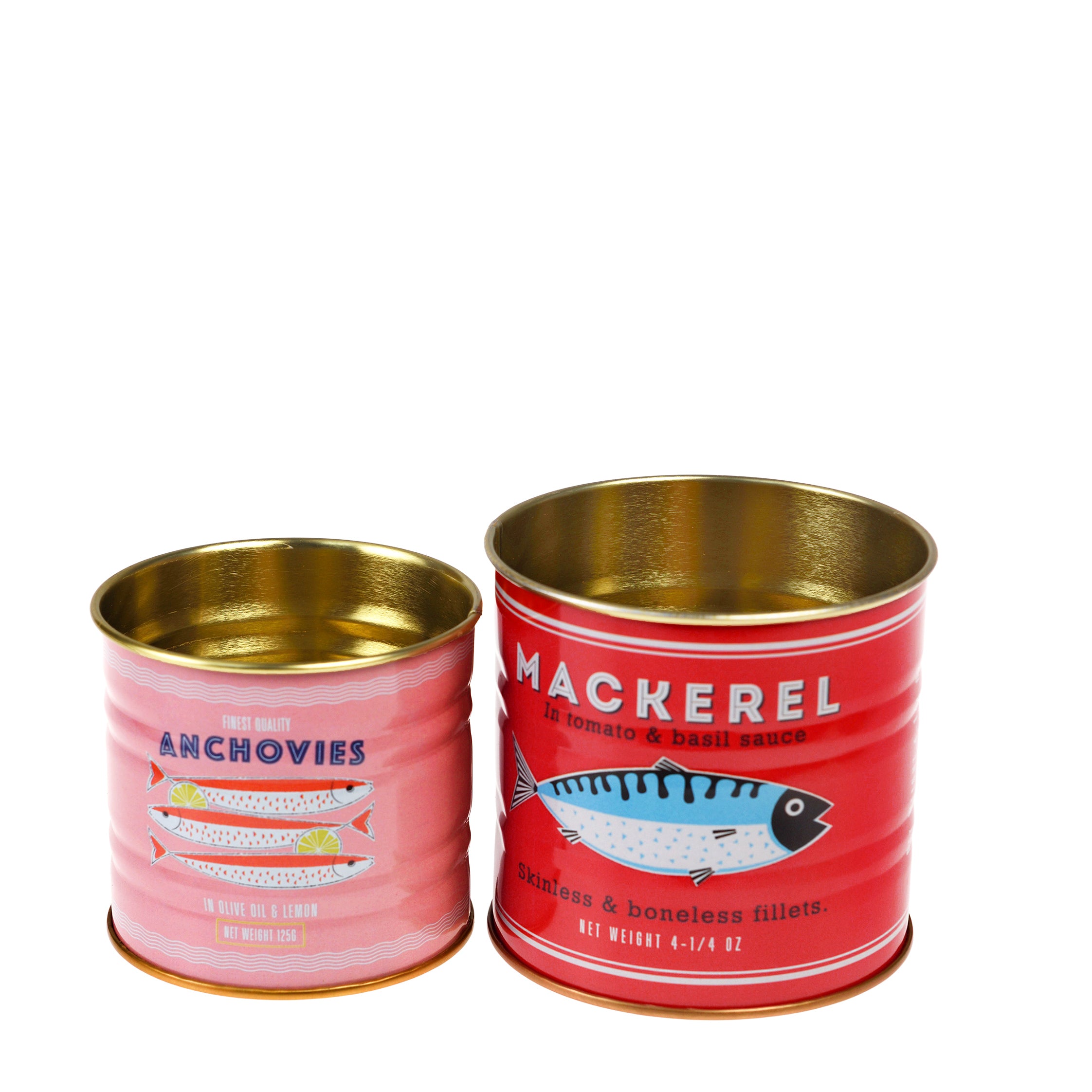 Pot de rangement en métal poisson (lot de 2 boîtes)