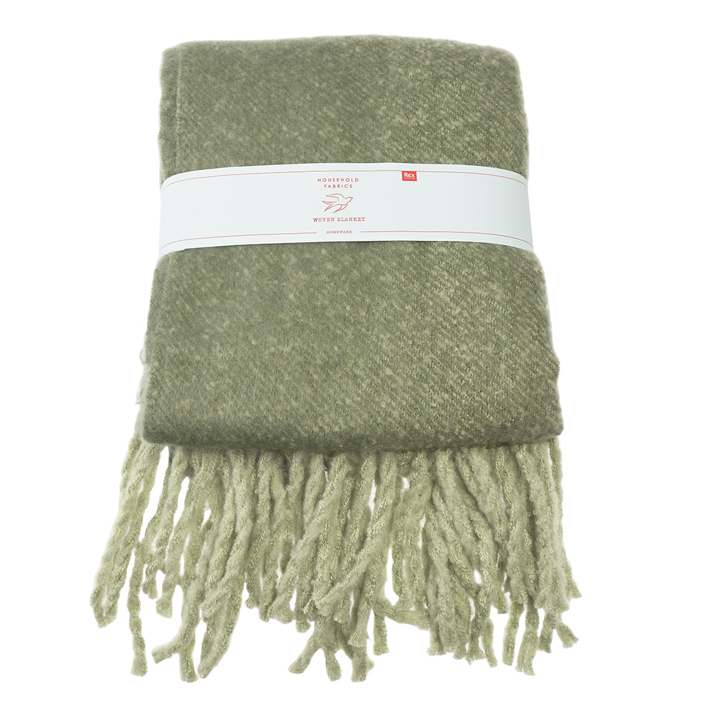 Couverture tissée verte