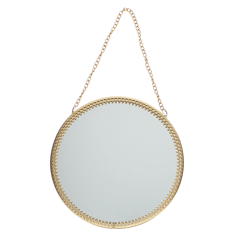 Miroir en laiton circulaire à suspendre 15,5 cm