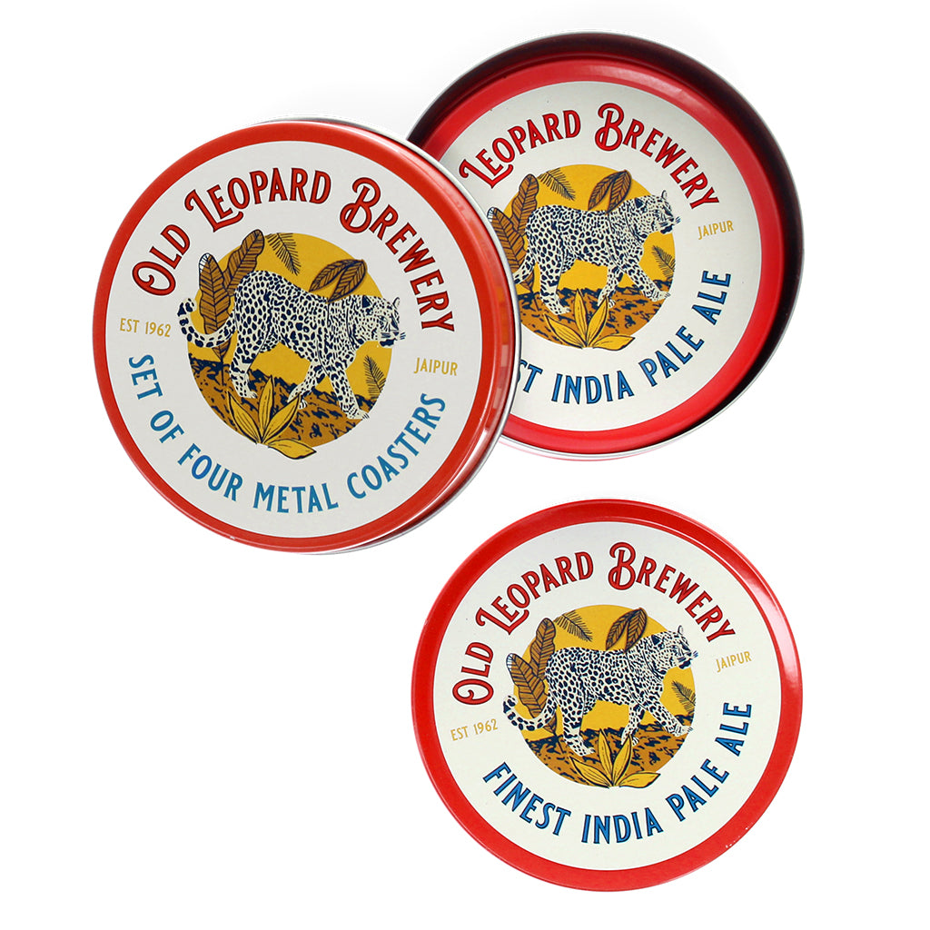Dessous de verres en métal Old Leopard Brewery (lot de 4)