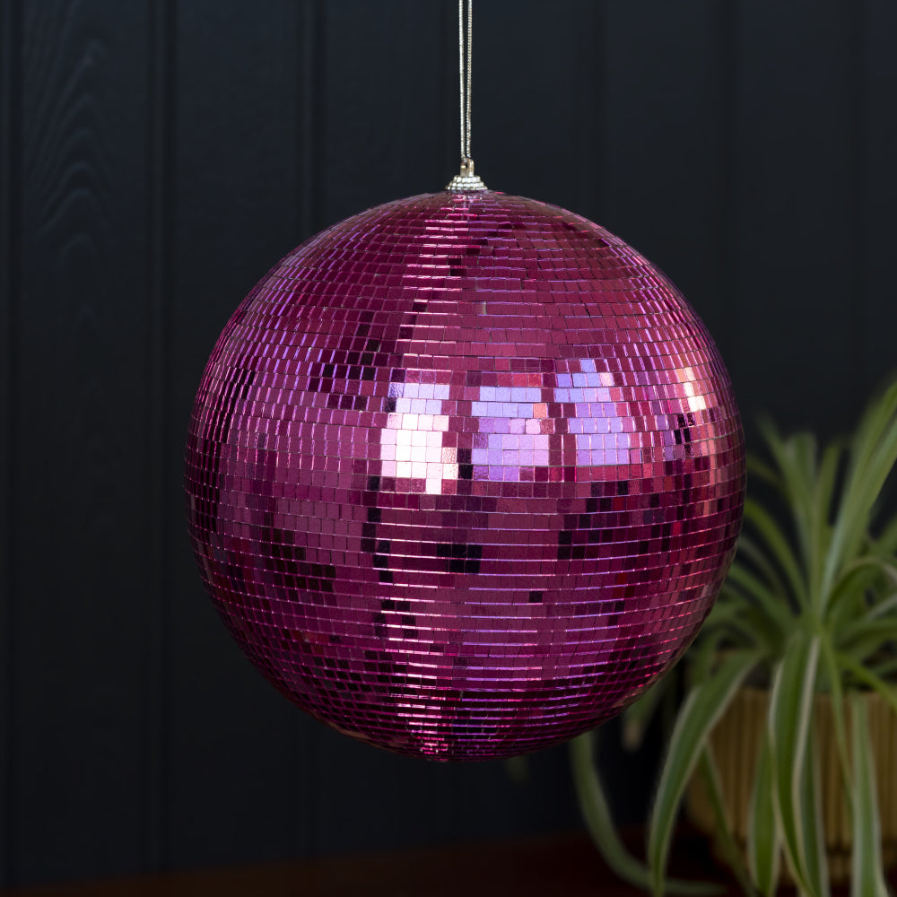 Disco ball suspendu rose 20cm