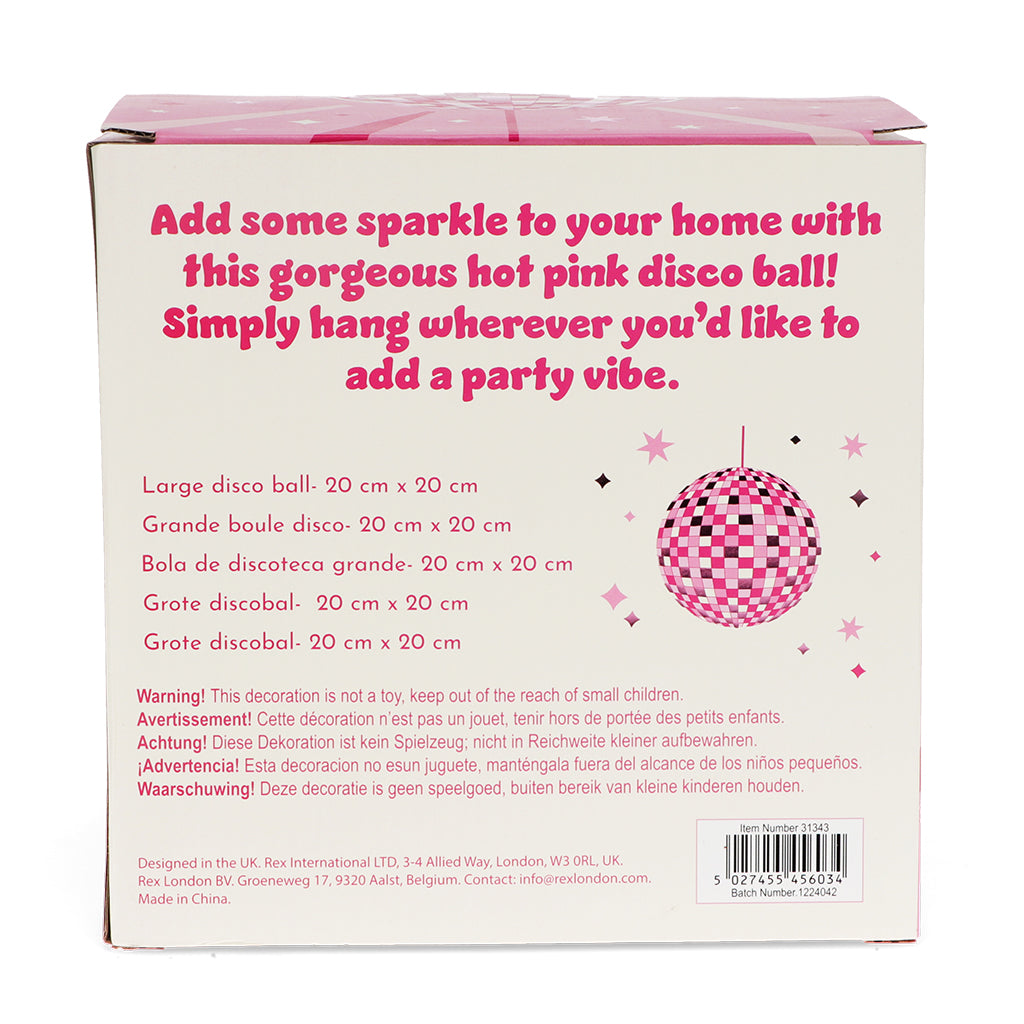 Disco ball suspendu rose 20cm