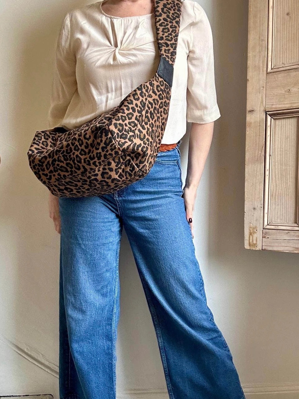 Sac bandoulière Brixton léopard marron