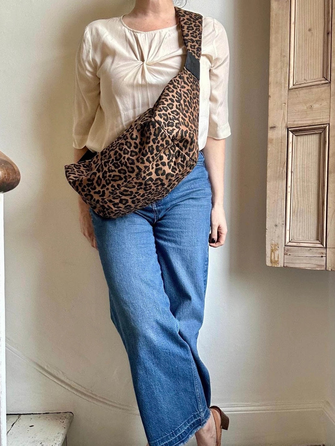 Sac bandoulière Brixton léopard marron