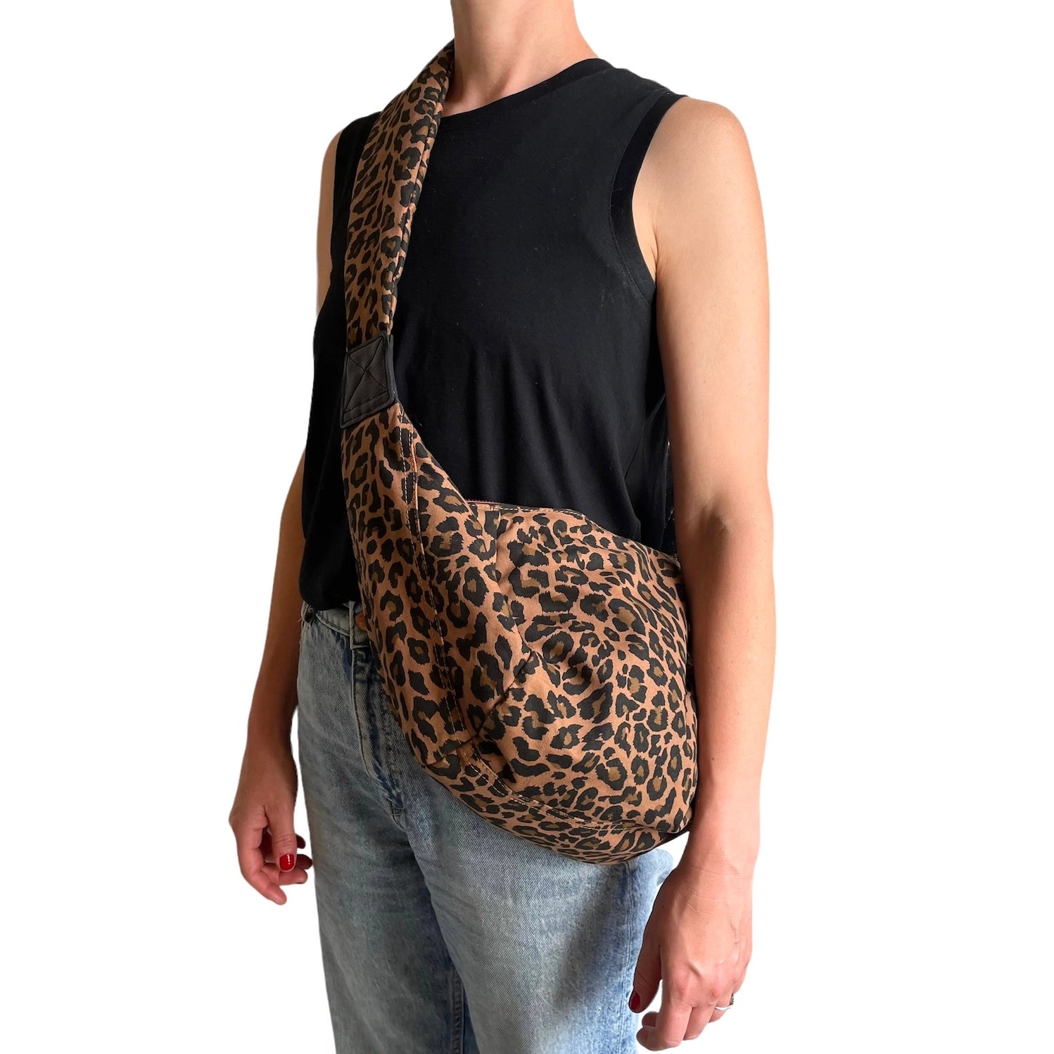 Sac bandoulière Brixton léopard marron