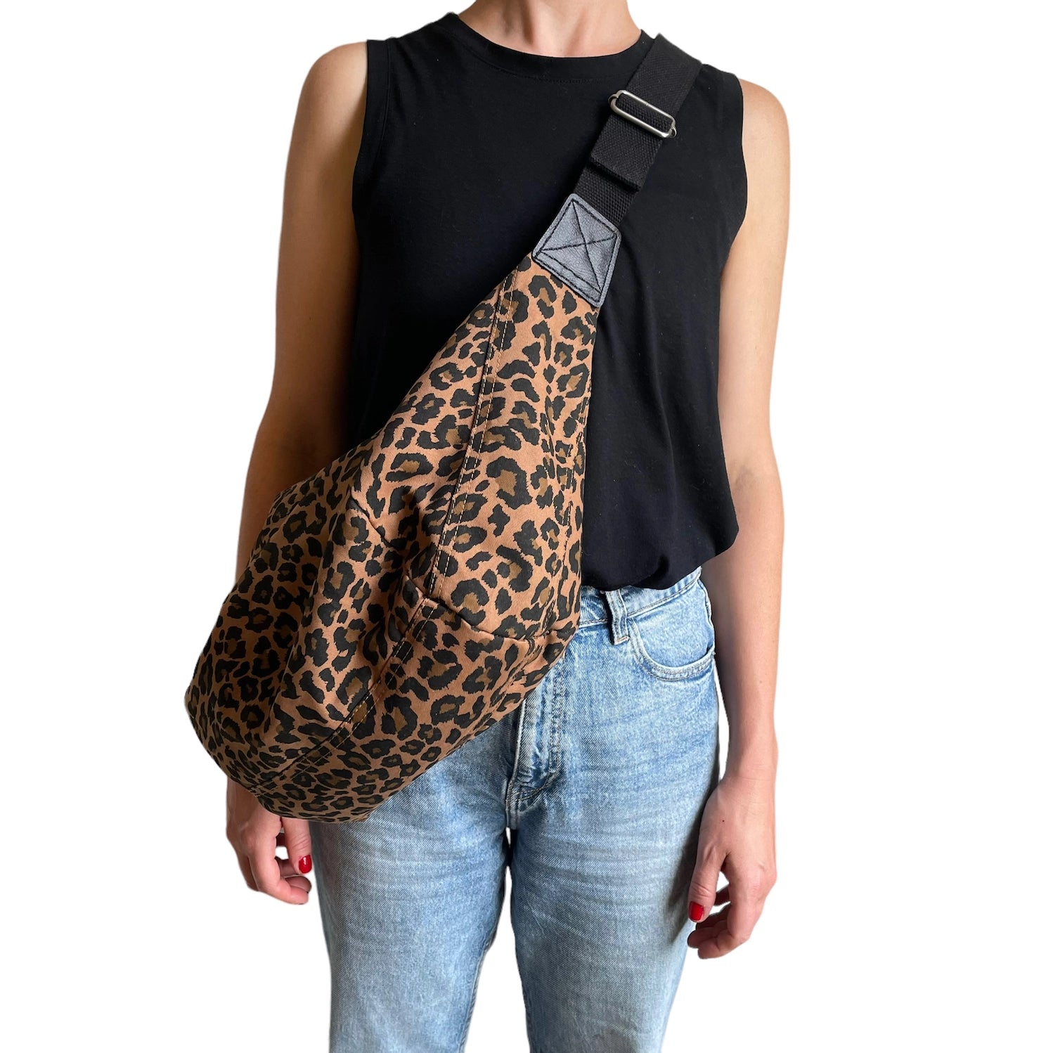 Sac bandoulière Brixton léopard marron