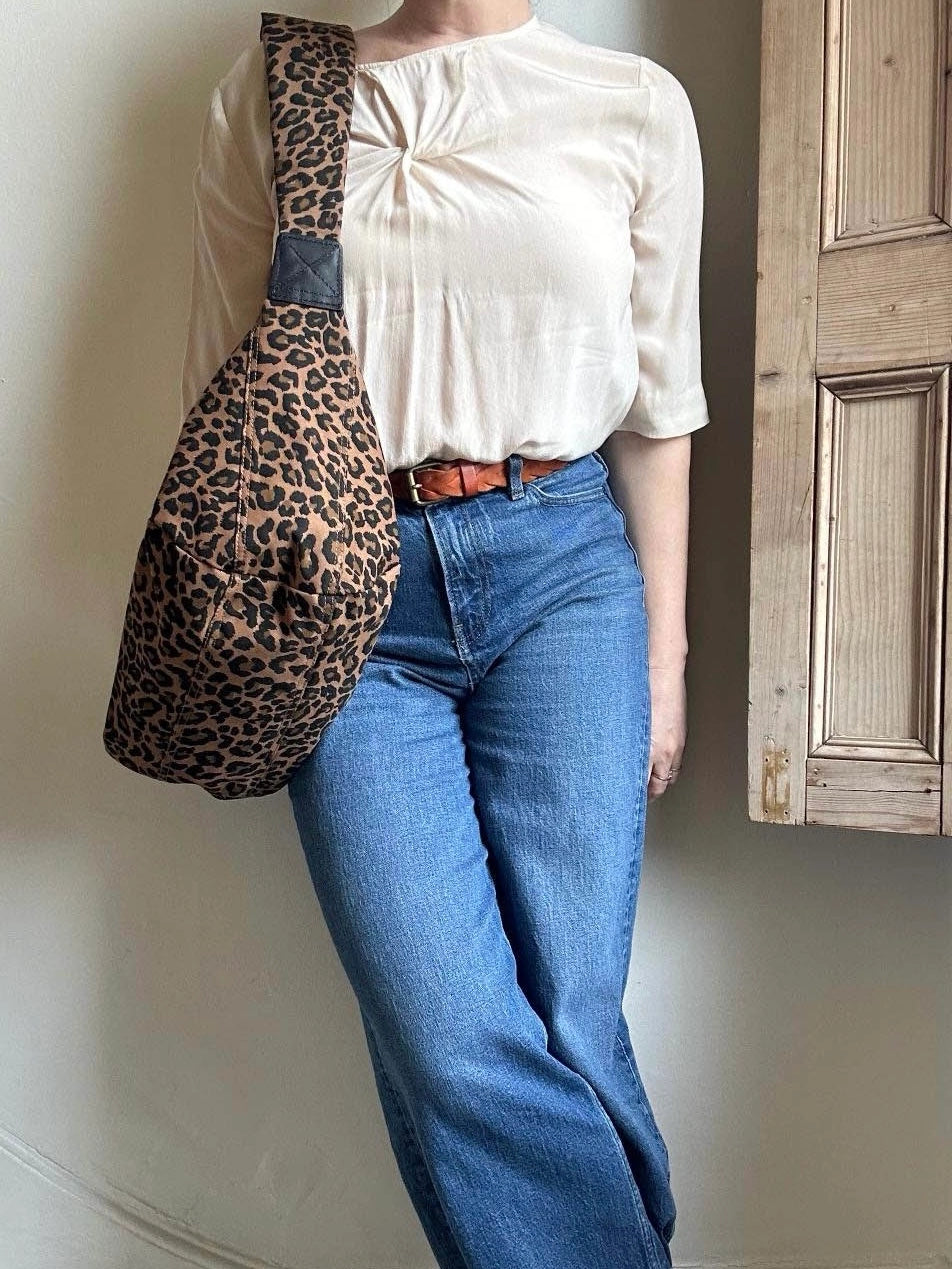 Sac bandoulière Brixton léopard marron