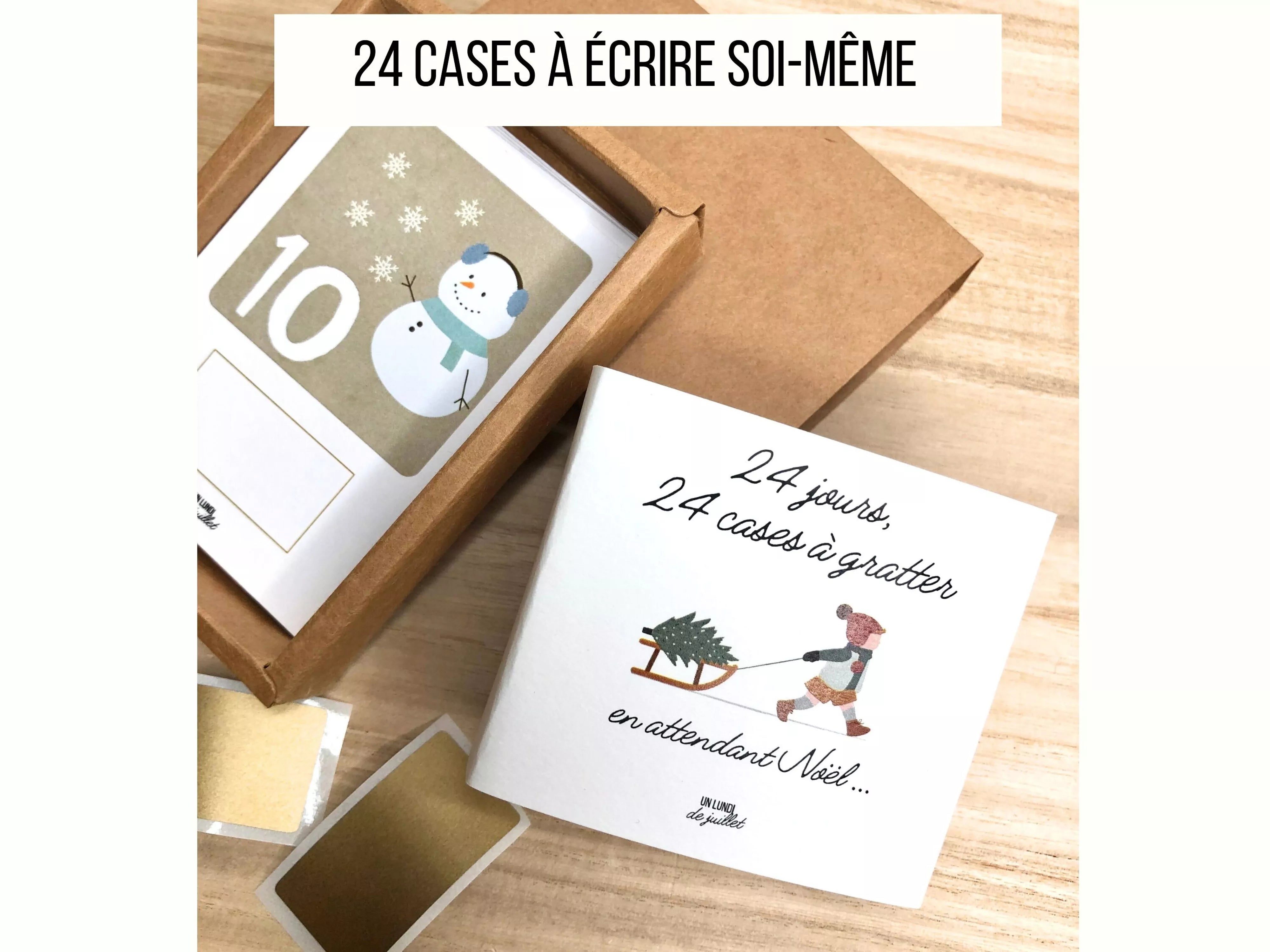Calendrier d'Avent - 24 cartes à gratter personnalisables