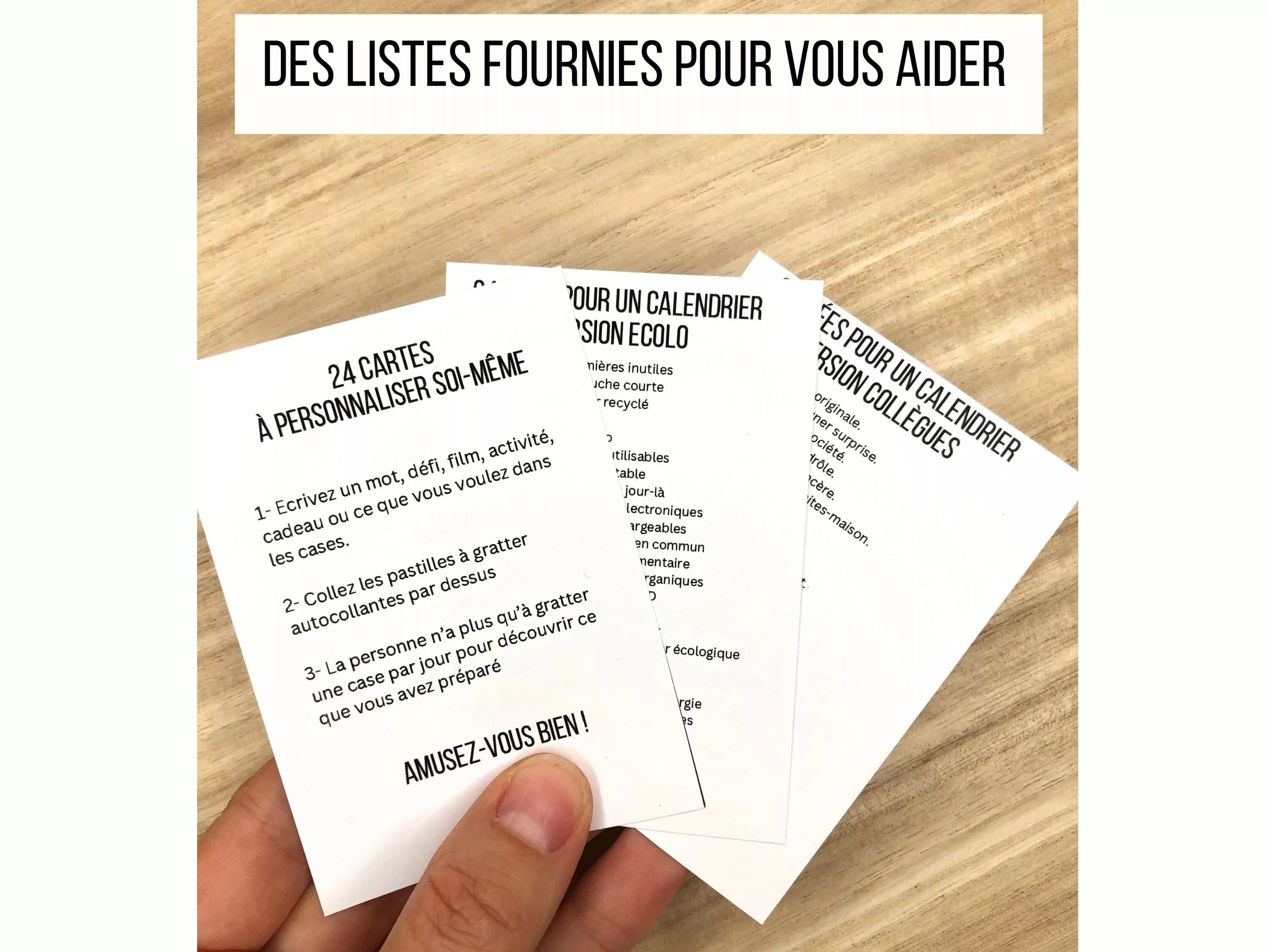 Calendrier d'Avent - 24 cartes à gratter personnalisables