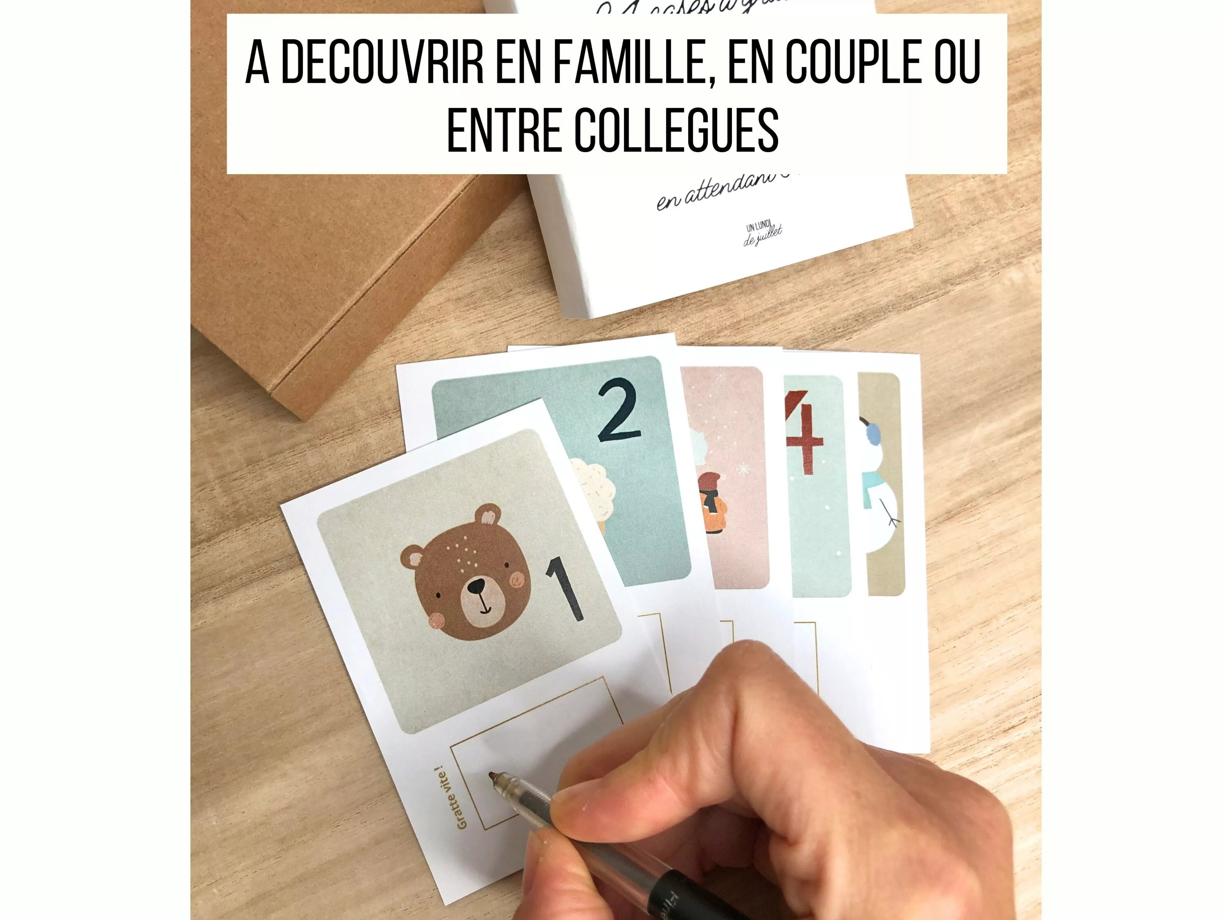 Calendrier d'Avent - 24 cartes à gratter personnalisables