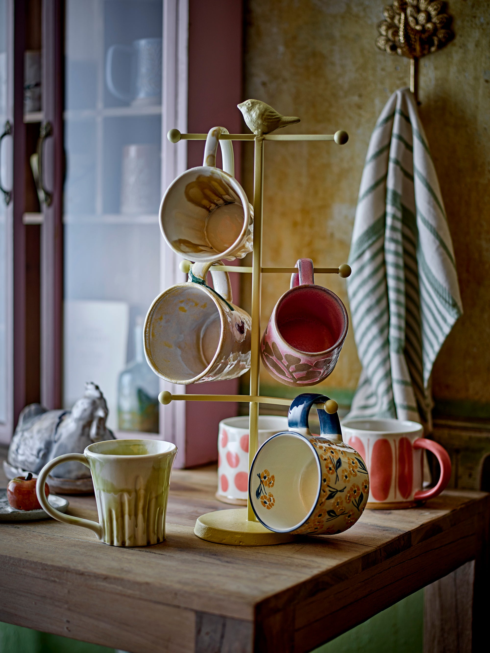 Présentoir à tasses Dean, en fer forgé nature