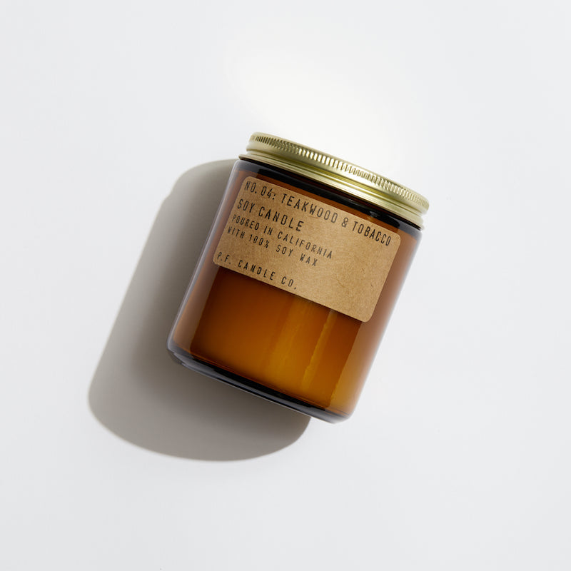 Bougie de soja Teck et tabac, 200g